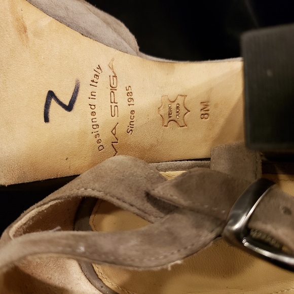 Via Spiga Suede Platform Heeled Sandals - Picture 7 of 8